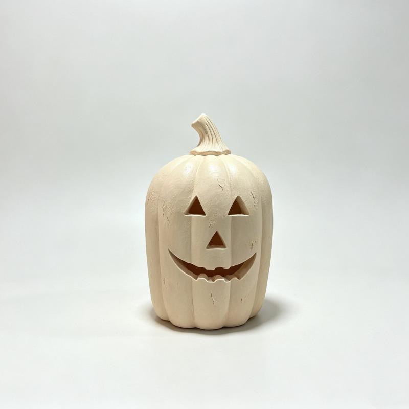 Handmade Terracotta Jack O' Lantern Resin Pumpkin Lamp