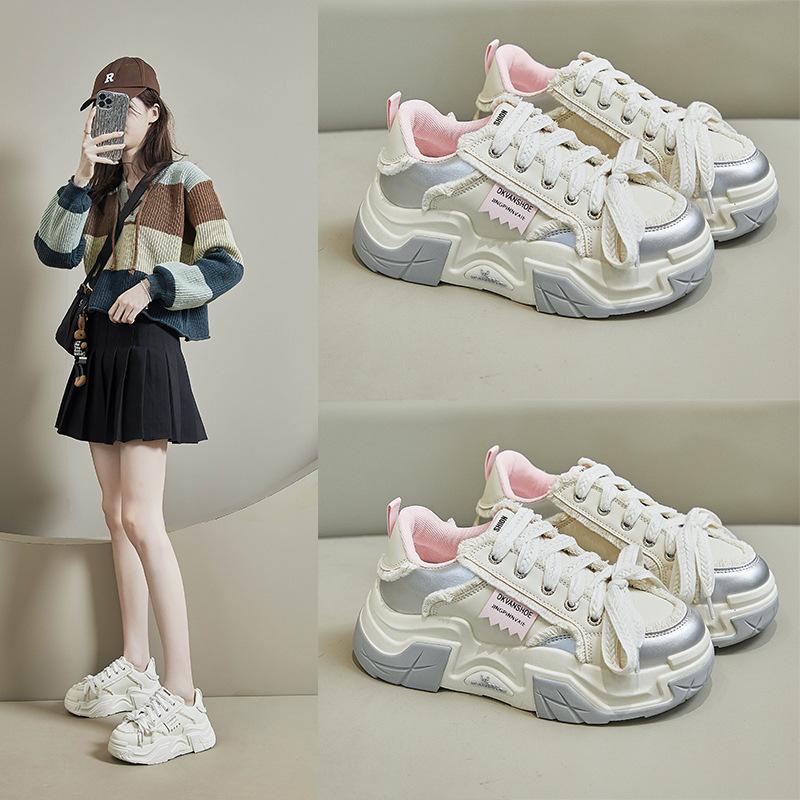 Ins Korean Version of the New Dad Shoes Women's Spring Student Sports Running Shoes Casual Thick Sole Height Increase C-5503
