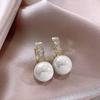 Gorgeous Flower Imitation Pearl Earrings Women Luxury Inlaid Sparkling CZ Stone Fashion Wedding Jewelry Wholesale Lots