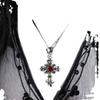 Large Gothic Cross Pendant Necklace Vintage Baroque Statement Jewelry for Women Men