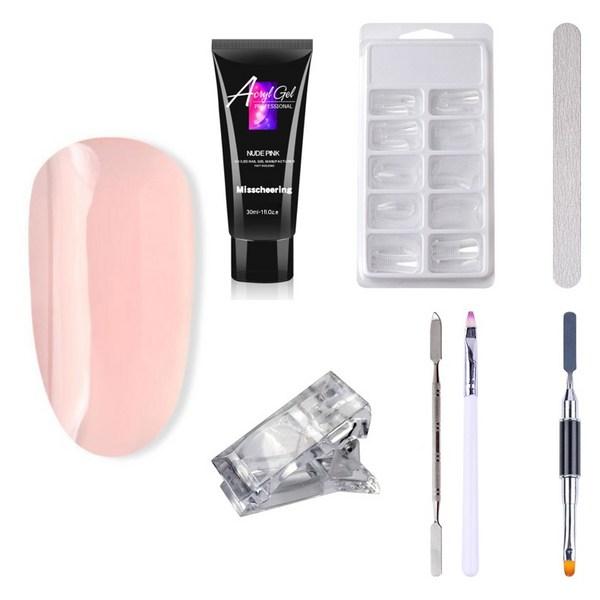 

Esteotzen Polyzel Set Nail Nail Nail Extension Material Nude Pink, 5 Набор для наращивания ногтей, 1 комплект