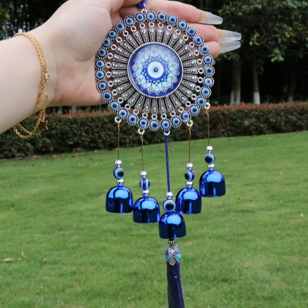 Wind Chimes Blue Eyes Bell Metal Pendant Ethnic Style Wall Hanging Car Hanging
