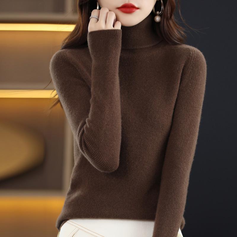 Женский облегающий свитер в рубчик - высокий воротник, длинный рукав, однотонный, теплый, короткий верх. XL
