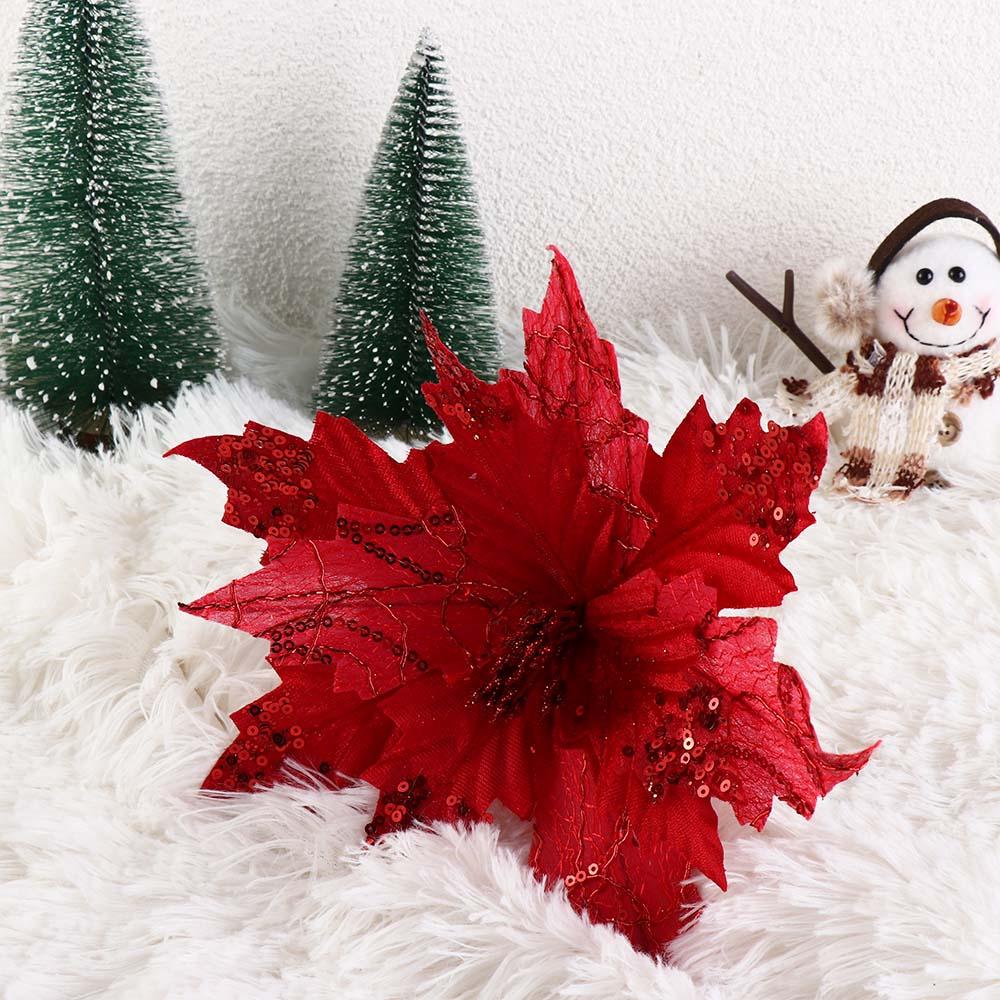 Artificial Fake Flower Colorful Christmas Tree Pendant Christmas Flowers  Navidad