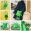Süße grüne Frosch Plüsch Umhängetasche für Damen Cartoon-Figur Crossbody Tasche mit Reißverschluss