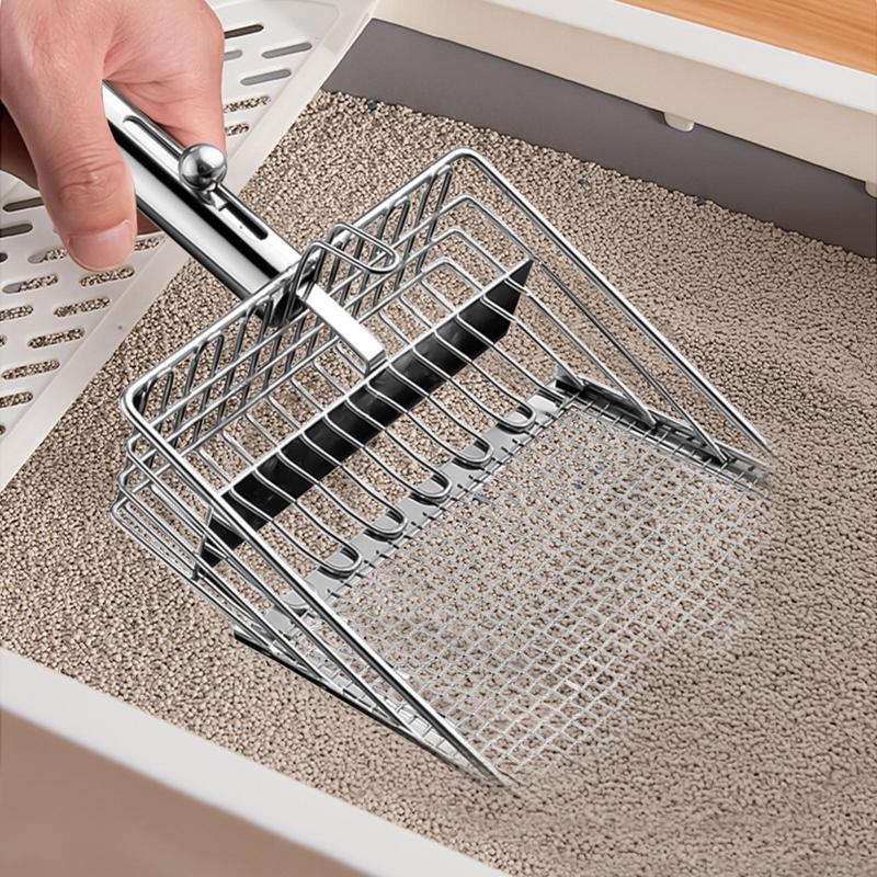 Cat Litter Scoop Cat Poop Lifter For Litter Box Sturdy Sifting Shovel With Ergonomic Handle Heavy Duty Non Stick Mesh Scooper
