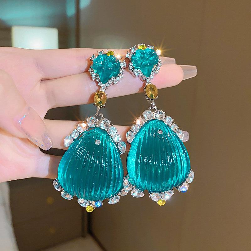 Classic Middle Design Women Girls Palace Luxury Crystal Necklace Earrings Vintage Lady Gorgeous Chains Choker Jewelry Gift
