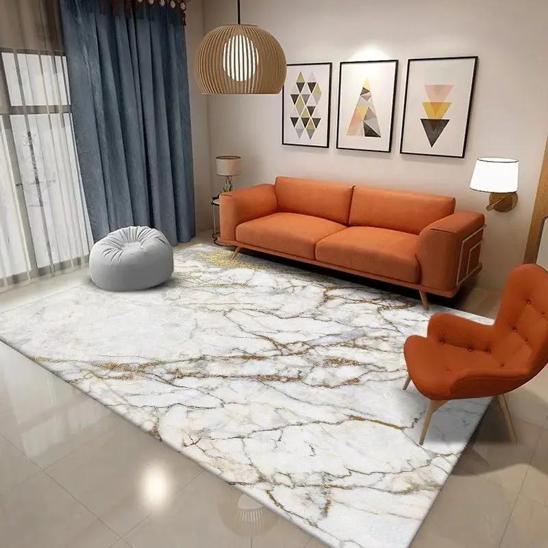 Luxury Nordic Flannel Carpets for Living Room Sofa Beside Texture Decoration Bedroom Rug Large Size Non-slip Washable Lounge Mat