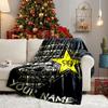 Custom Name rockstar energy Blanket Flannel Blanket for Camping, Hiking, Garden Parties, Picnic Essentials,gift for family and friend