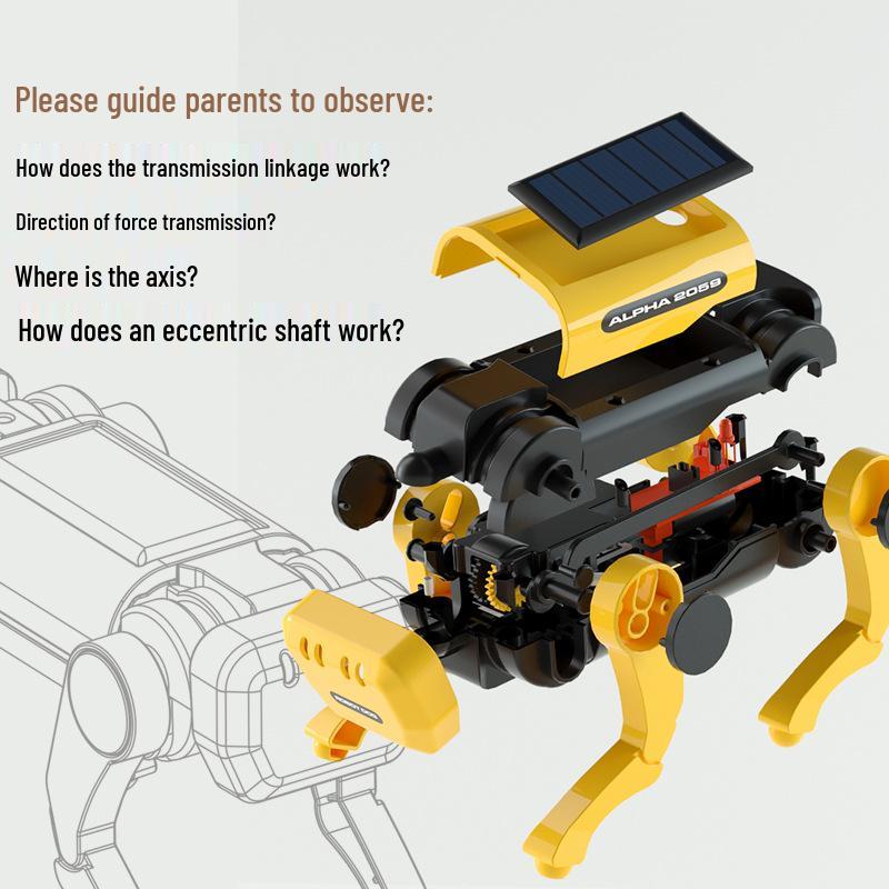 DIY Solar-Powered Robot Dog Kit for Kids - STEAM Educational Science Toy