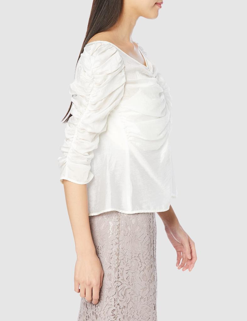Snidel Gathered Detail Blouse SWFB231228 White F Women's