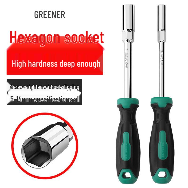 Green Forest 8-in-1 Hex Socket Screwdriver Set with Strong Magnetic 7mm Bit