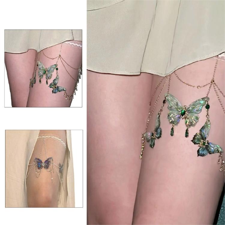 Elegant Metal Leg Chain Butterfly Tassels Thigh Chain Stylish Accessory for Girl