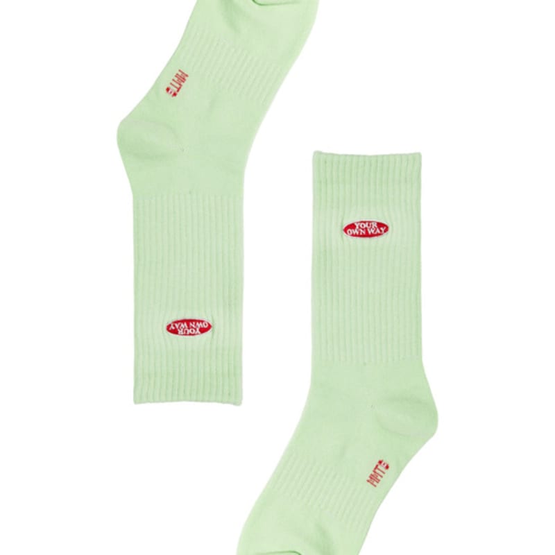 MONTH IN MONTH OUT mmt colored crew socks _ LIME