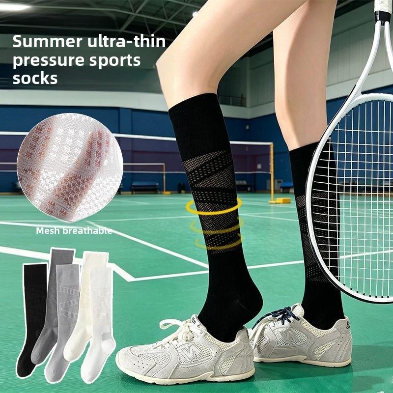 Sports Pressure Short Socks for Women - Summer Lightweight Tennis Socks for Badminton, Fitness, Running, Rope Skipping, Yoga - Long Tube Socks