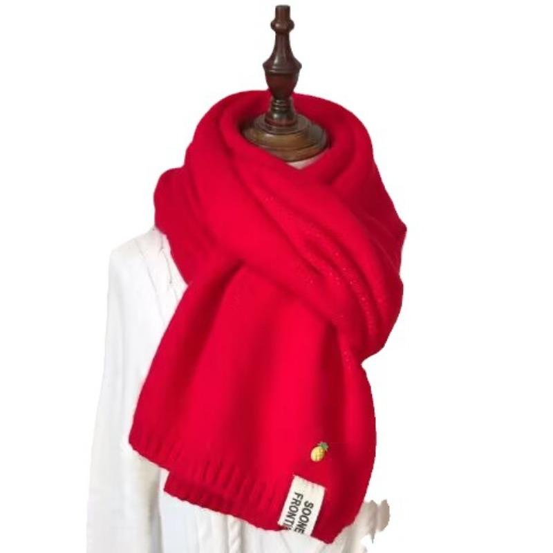

Зимний шарф женский кашемировый теплый пашминовый сплошной женский шарф-обертка толстый мягкий длинный шарф красный