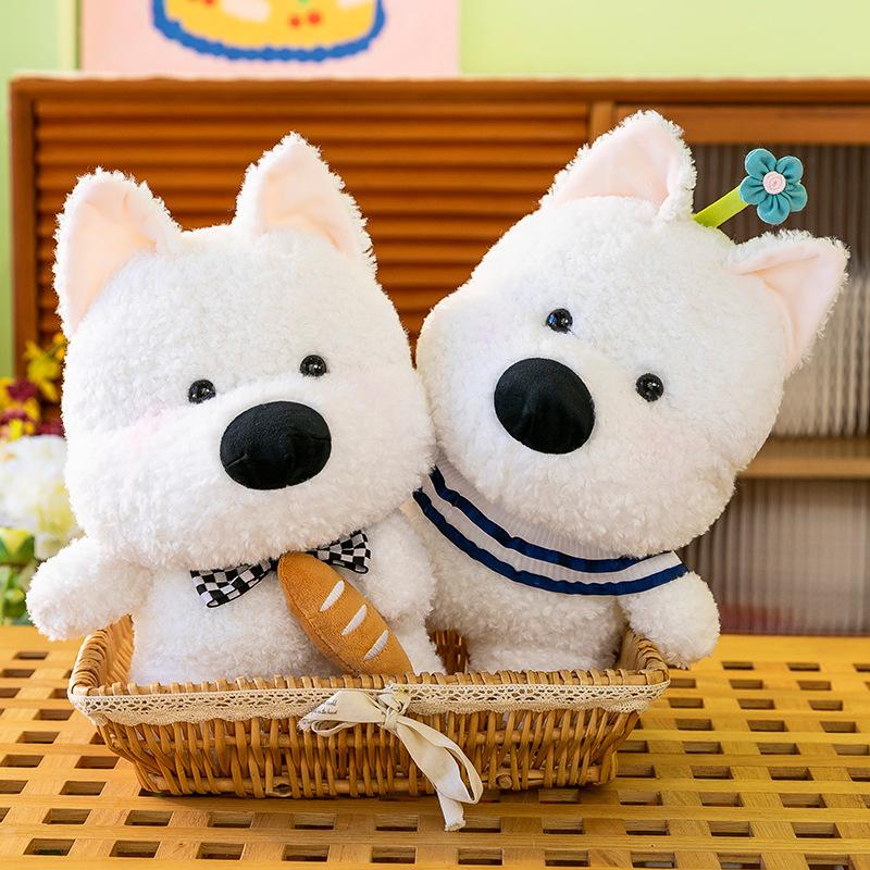 Simulated West Highland Plush Toys Children Sleeping with Puppy Doll Living Room Ornaments Claw Machine Boutique Doll