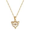 Cute Fox Smart Light Luxury Temperament Gorgeous Full Diamond Necklace Female Versatile Collarbone Chain Titanium Steel Chain