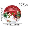 10Pcs/Set Disposable Tableware Set Spoon Fork Happy New Year Merry Christmas Party Supplies Paper Plates X-mas Party Decorations