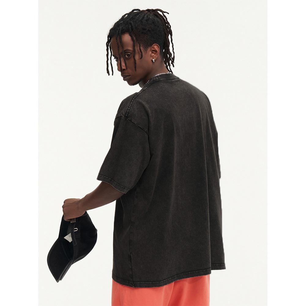 Summer Washed T Shirt for Men Women 230G Cotton Loose Oversized Tee Men's Korean Y2k Tops Casual Vintage Short Sleeve T-shirt