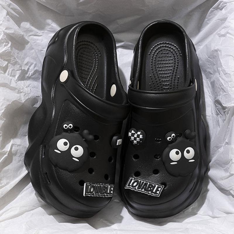 2025 Trendy Xiaohongshu Influencer Cute Cartoon Non-slip Thick-soled Summer Outdoor Closed-toe Slippers