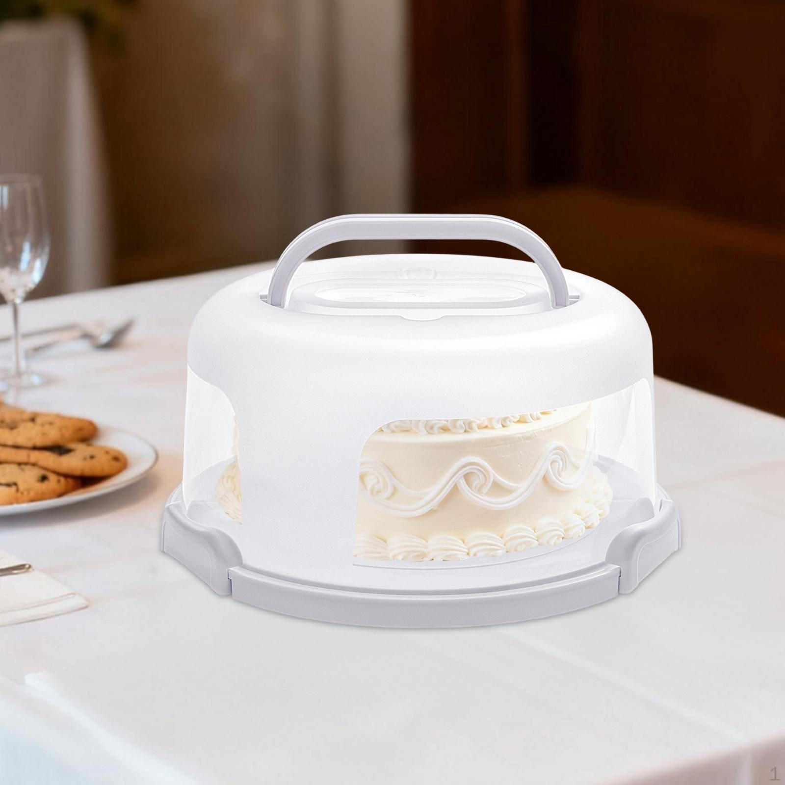 

10 inch Cake Carrier Round with Lid Cupcake Pie Storage Box, Baked Goods Transport Box