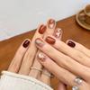 Elegant 2025 Handmade Autumn/Winter Leopard Print Cat Eye Amber Nail Art Stickers - Removable and Skin-Whitening