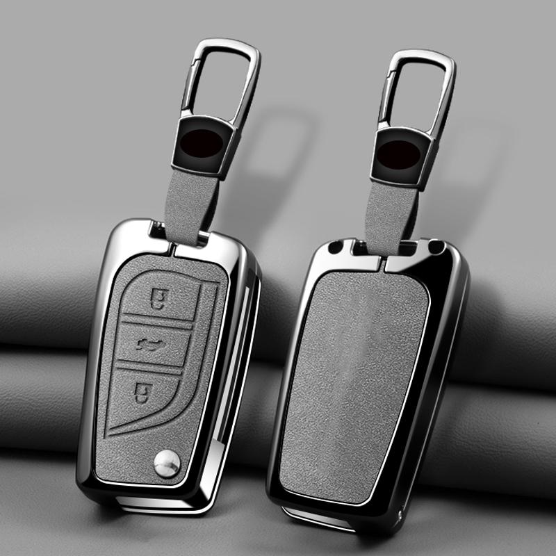 Zinc Alloy Leather Car Key Case For Toyota Auris Corolla Avensis Verso Yaris Aygo Scion Tc Im Camry Rav4 Forturner Hilux Key Fob