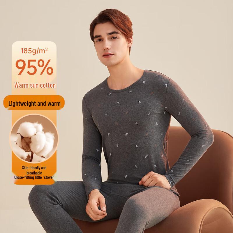 Men s Striped Cotton Thermal Underwear Set 185