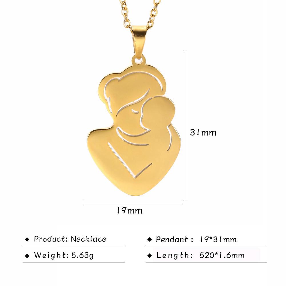 Cazador Lovely Family Pendant Necklaces Mom Dad Children Baby Pregnant Woman Stainless Steel Choker Jewelry Mother Day Gift New