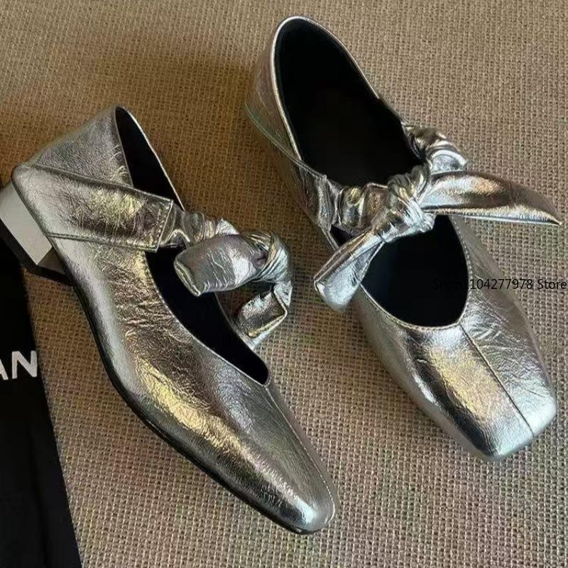 Fashion 2025 Bow Women Flats Shallow Mouth Autumn Pointed Toe Loafers Ballerinas New Falls Leopard Retro Dress Shoes Zapatos De Mujer