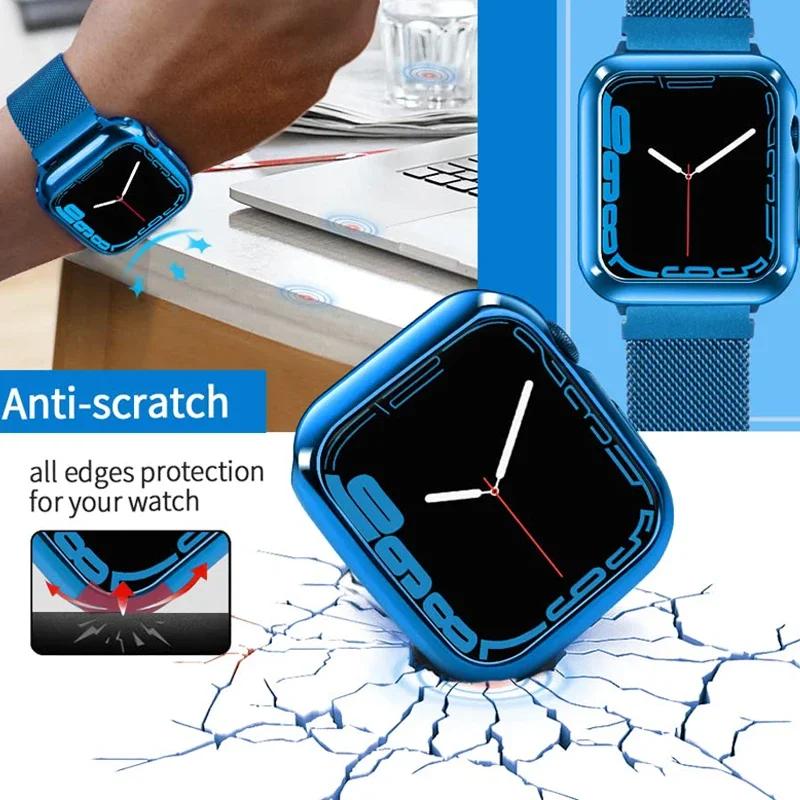 Soft TPU Cover for Apple Watch Case 49mm 45mm 44mm 42mm 41mm 38mm Anti-Scratch Protector Bumper Iwatch Series 8 7 6 SE 5 4 3 2