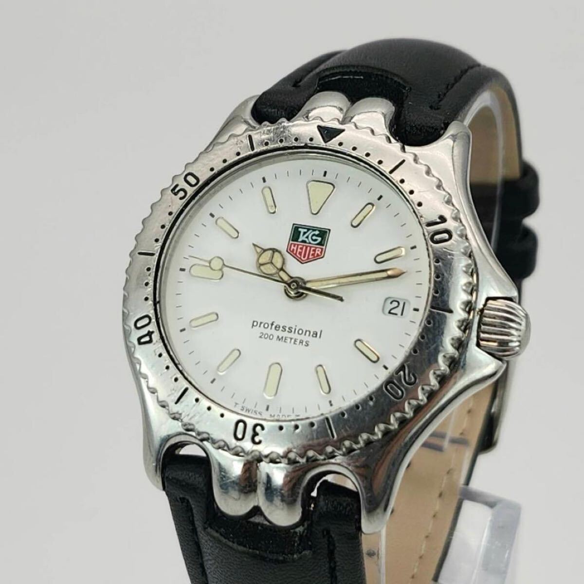 [Б/У]TAG Heuer S/el Professional S90.813 Мужские кварцевые часы Белый циферблат Вращающийся безель