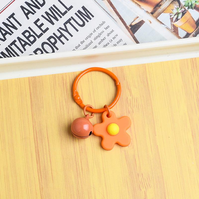 Solid Color Star Flower Charm Keychain Cute Pendant Car Keyring Backpack Decoration  Bag Charm Jewelry Gift