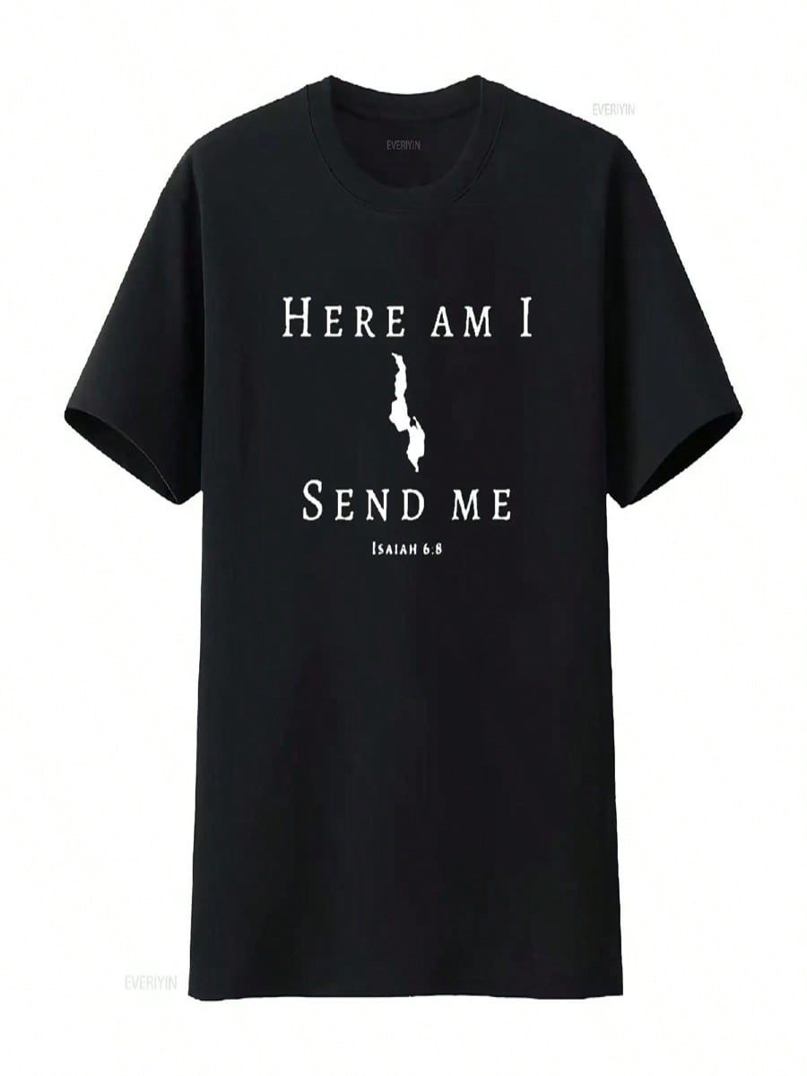 Here Am I Send Me Malawi Isaiah 6 Mission Trip Travel T Shirt Black X Large Vintage Washed Slightly Casual S разноцветный