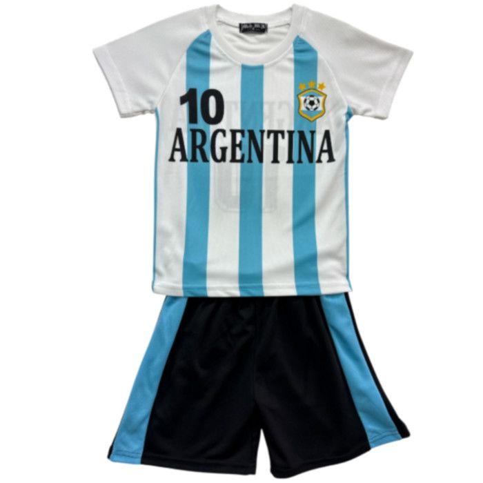 Children's Football Kit - Argentina 10 - White and Blue - 4 To 14 Years - - White