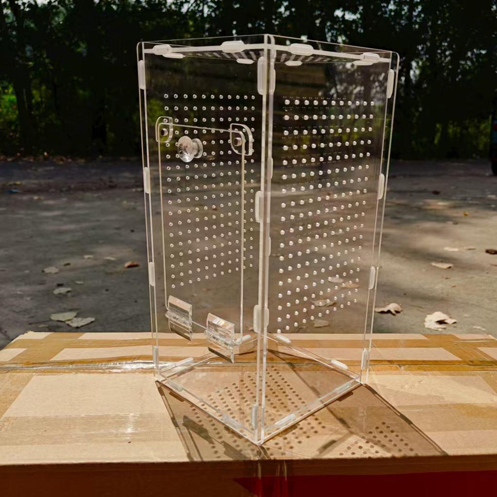 Spider Enclosure Acrylic Enclosure Jumping Spider House Ventilated Reptile Animal Cage for Breeding Observation Frog Lizard
