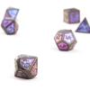 DND Polyhedral Metal Game Dice Glitter with Numbers 7pcs Set for Dungeons and Dragons RPG MTG Table Games D&D Pathfinder Shadowrun and Math Teaching