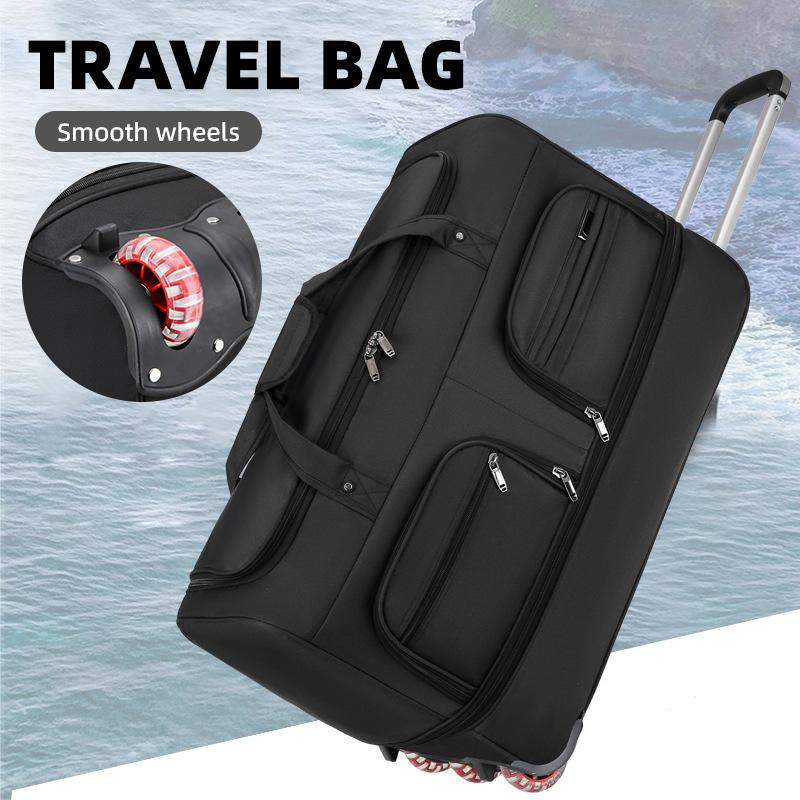 Reisetasche mit erhöhter Kapazität, multifunktionale, zusammenklappbare und erweiterbare Gepäcktasche für College-Studenten, Trolley-Tasche für lange Strecken