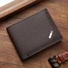 Men's Leather Short Wallet Thin Wallet Foldable Minimalist Soft Leather Wallet