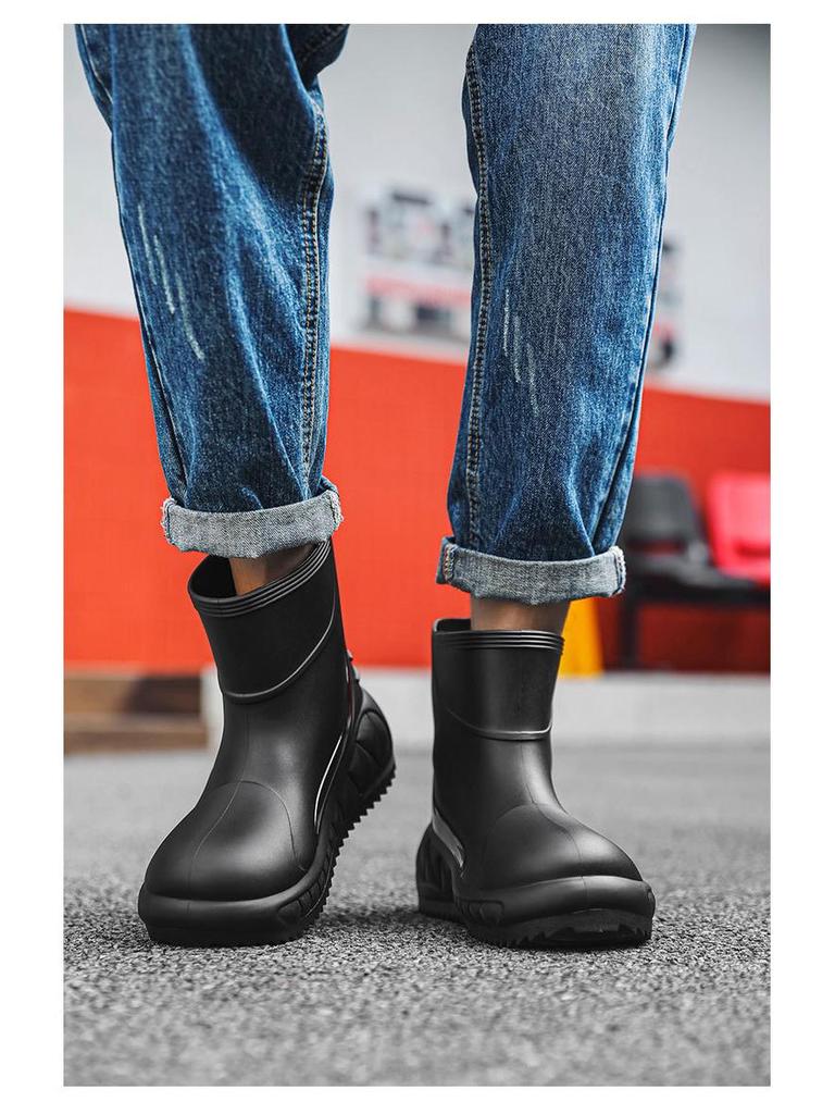 Men's Non-Slip, Wear-Resistant Rain Boots with Thick Soles for Outdoor, Fishing, and Casual Use