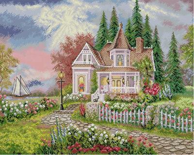 Zestaw stempli do haftu krzyżykowego Awesocrafts Przytulny wieczór Łatwy wzór Zestaw do haftu krzyżykowego Zestaw do robótek ręcznych 14CT 2 nici