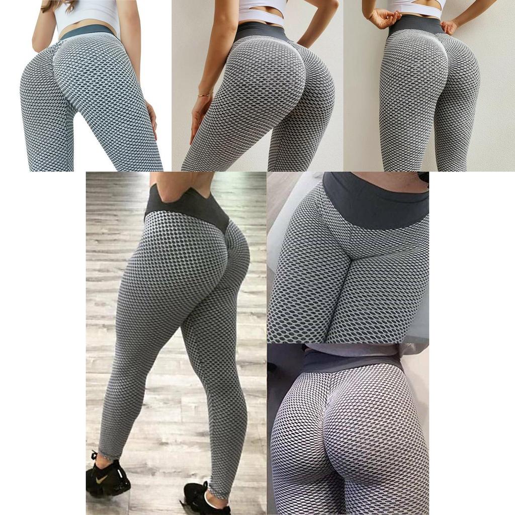 Womens High Waist Push Up Yoga Pants Ruched Leggings Breathable Stretchy Workout Tights