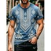 Summer Russian Ethnic Style 3D Print T-Shirts Men