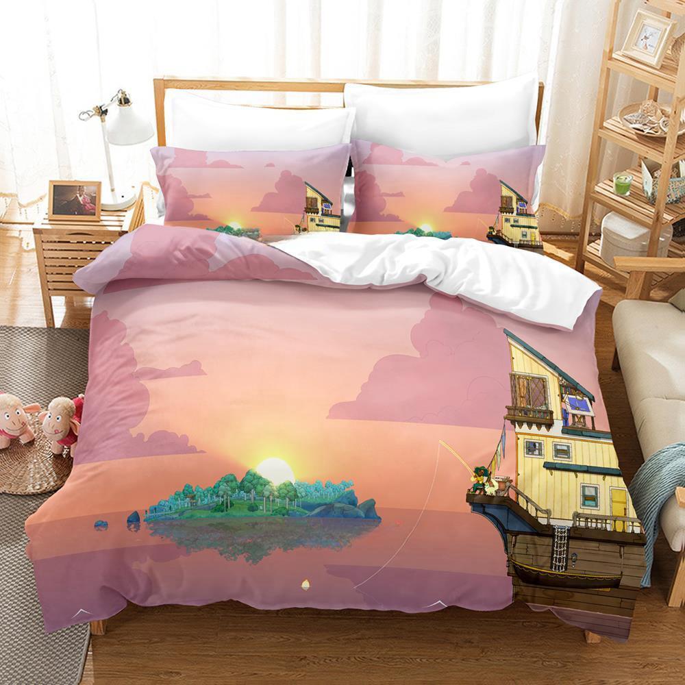 

Comforter Game Spiritfarer Bedding Set Single Twin Full Queen King Size Bed Set Adult Kid Bedroom S Anime Bed Comforter (quilt)-EU Single(135*200cm)3pcs