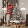 Artificial Christmas tree with snow flocking, 150 cm, Christmas tree with 768 branches, foldable metal stand, green