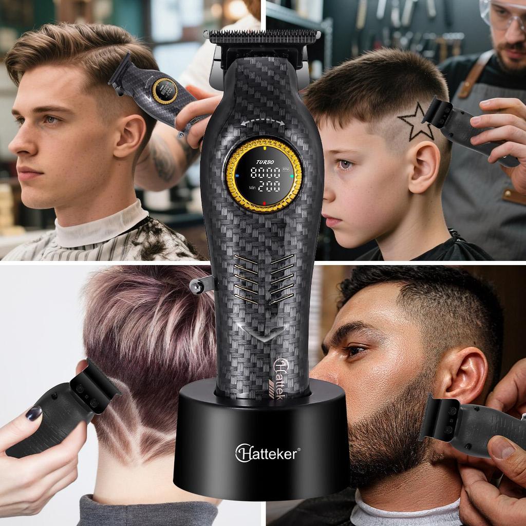 8000RPM Brushless Motor Professional Hair Clipper Base Charger LED Display Hair Trimmer Men's Hair Cutting Machine