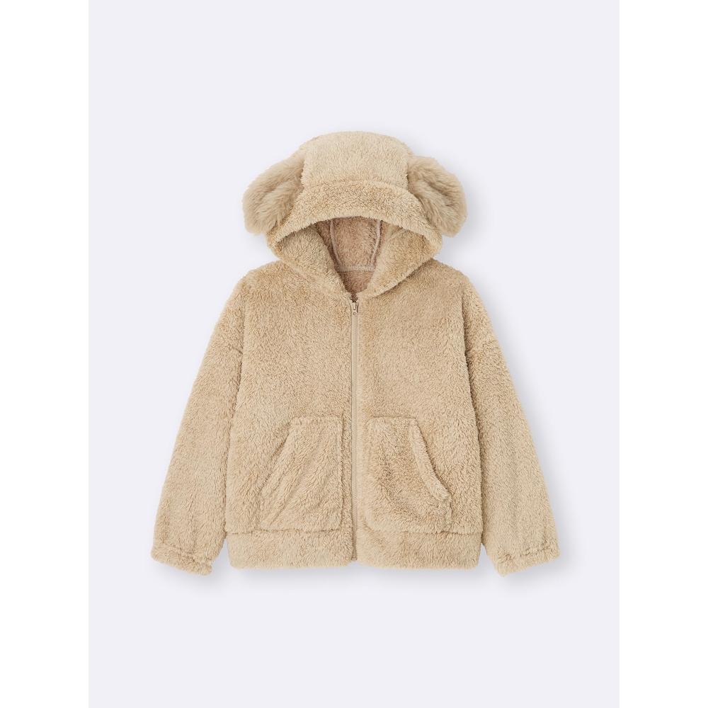 

Куртка-парка на молнии с капюшоном Gu By Uniqlo Kids Marshmallow Feel Собака 32 BEIGE/100cm