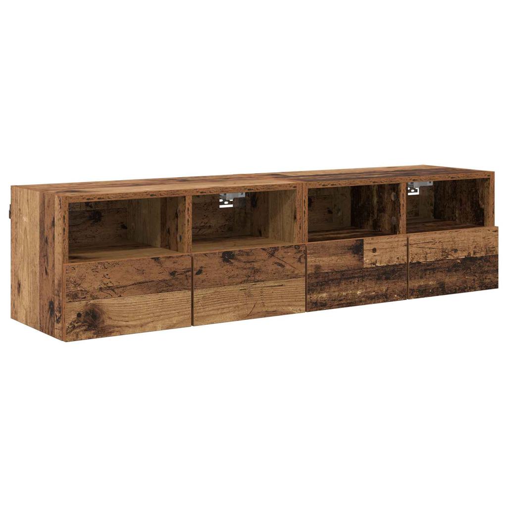 TV Wall Shelves 2 pcs Reclaimed Wood Look 60 x 30 x 30 cm Engineered Wood