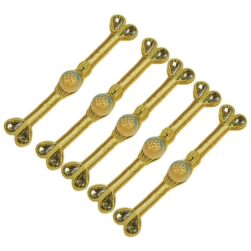 5Pcs Handmade Traditional Chinese Knot Button Closure Decorative Sewing Button Fasteners for Cheongsam Dress Cloaks Coat